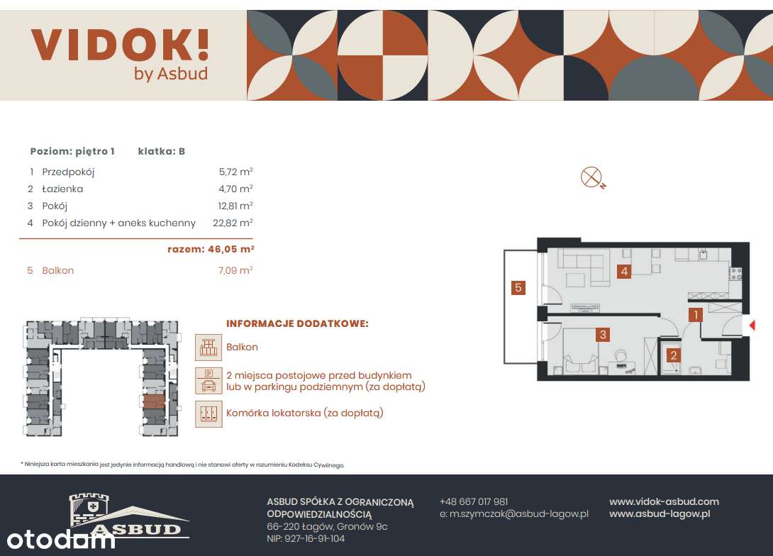 VIDOK! - NOWE mieszkanie na os. Widok w Świebodzinie - 46,05m2-6