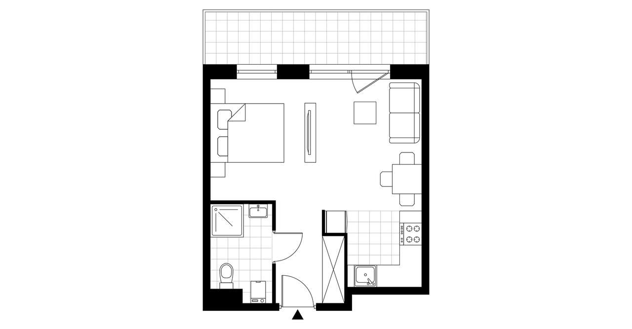 1-pokojowe mieszkanie 32m2 + loggia Bez Prowizji - Pełny obrazek: 3/8