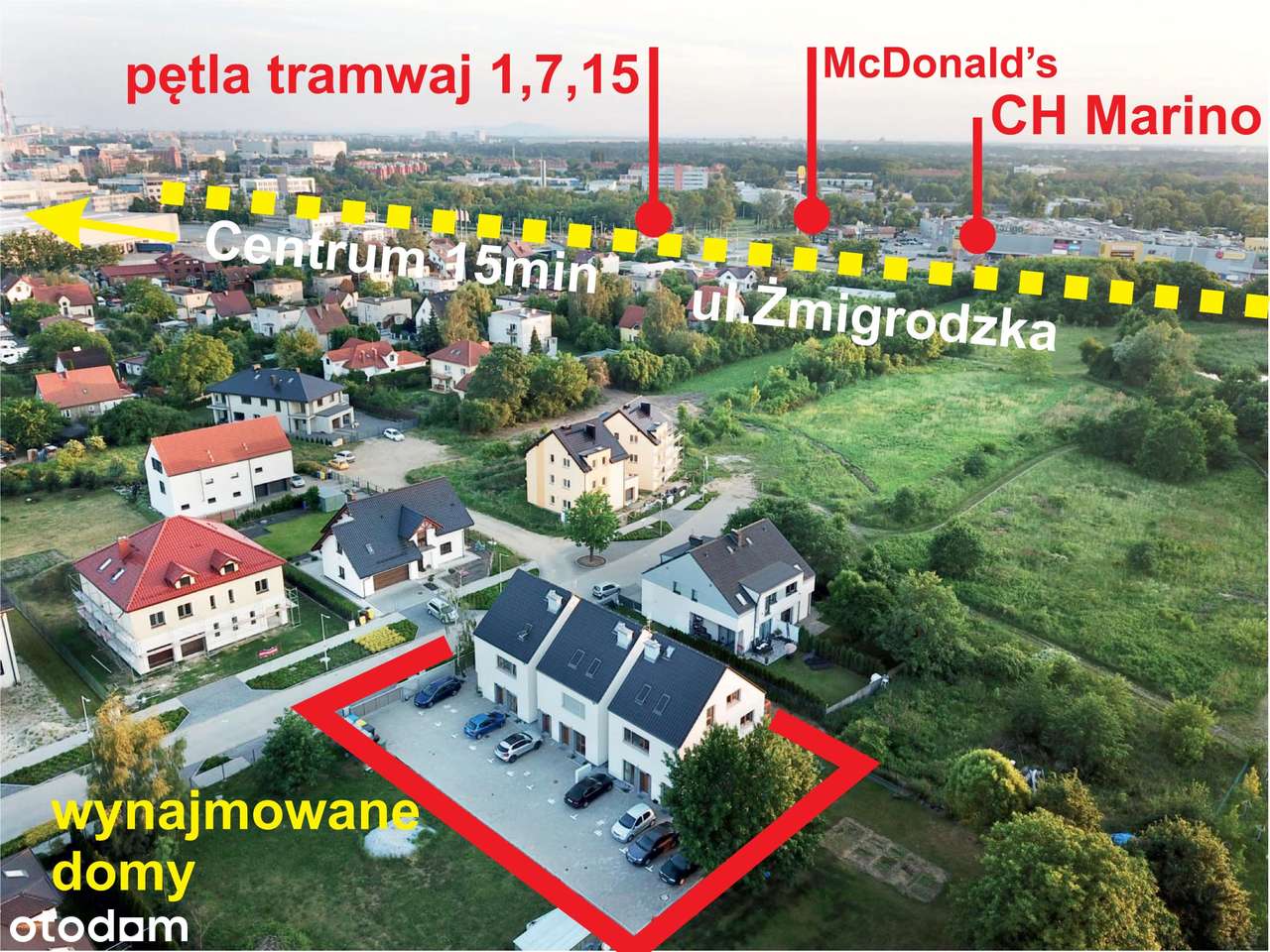 Dom, 4 pok. – pół domu przy Marino 102m2 4 pokoje / Karłowice / 2 miejsca postojowe