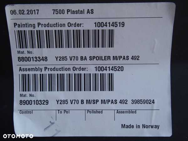 Volvo V70 07r Spoiler zderzak tyl tylny 2007 PDC v 70 - 8
