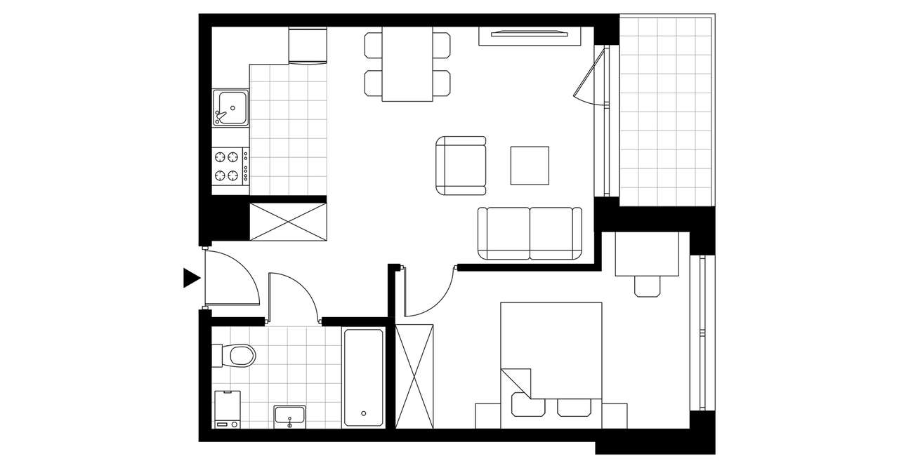 2-pokojowe mieszkanie 40m2 + balkon Bez Prowizji - Pełny obrazek: 3/8