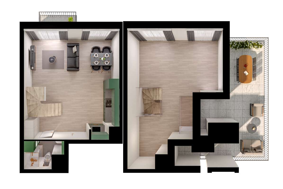 Z widokiem na zadrzewienie! Dwupoziomowe mieszkanie Jasielska Poznań - Pełny obrazek: 2/19