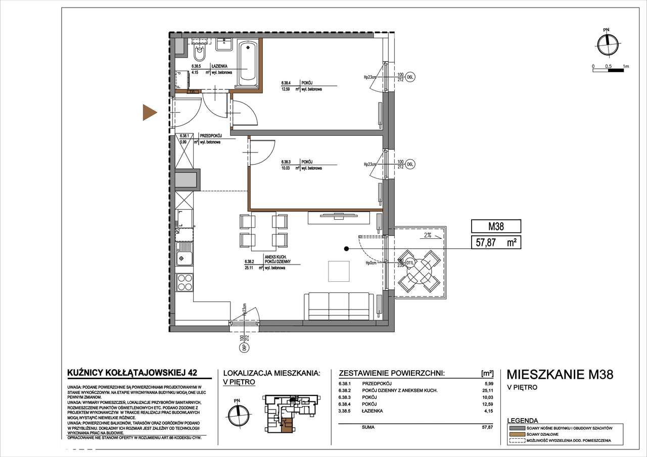 Kuźnicy Kołłątajowskiej 42 | mieszkanie 3-pok.| 38 - Pełny obrazek: 3/8