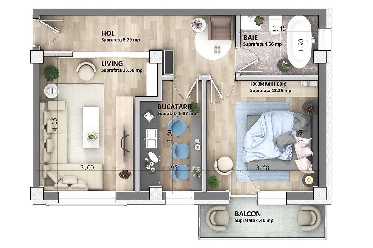 PROMO: 0 TAXE NOTARIALE Apartamente 1 si 2 camere D ASTORIA RESIDENCE-15
