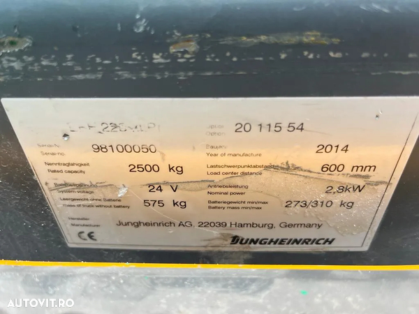 Transpaleta Electrica Jungheinrich ERE 225, 2014, Cu Incarcator, Fabricat In Germania. - 13