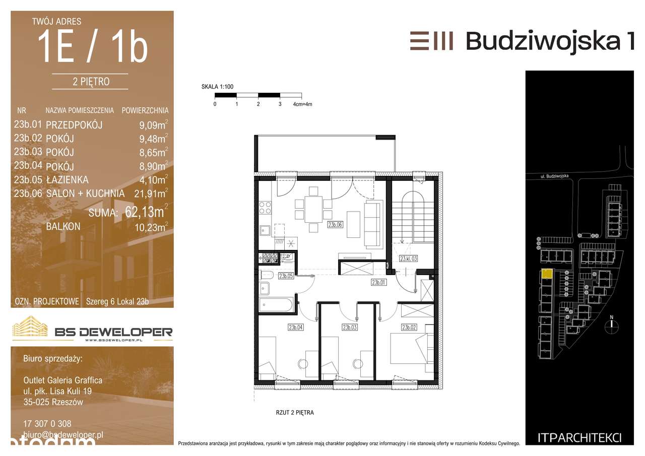 Budziwojska 3 | mieszkanie z balkonem 1E/1b - Pełny obrazek: 3/9