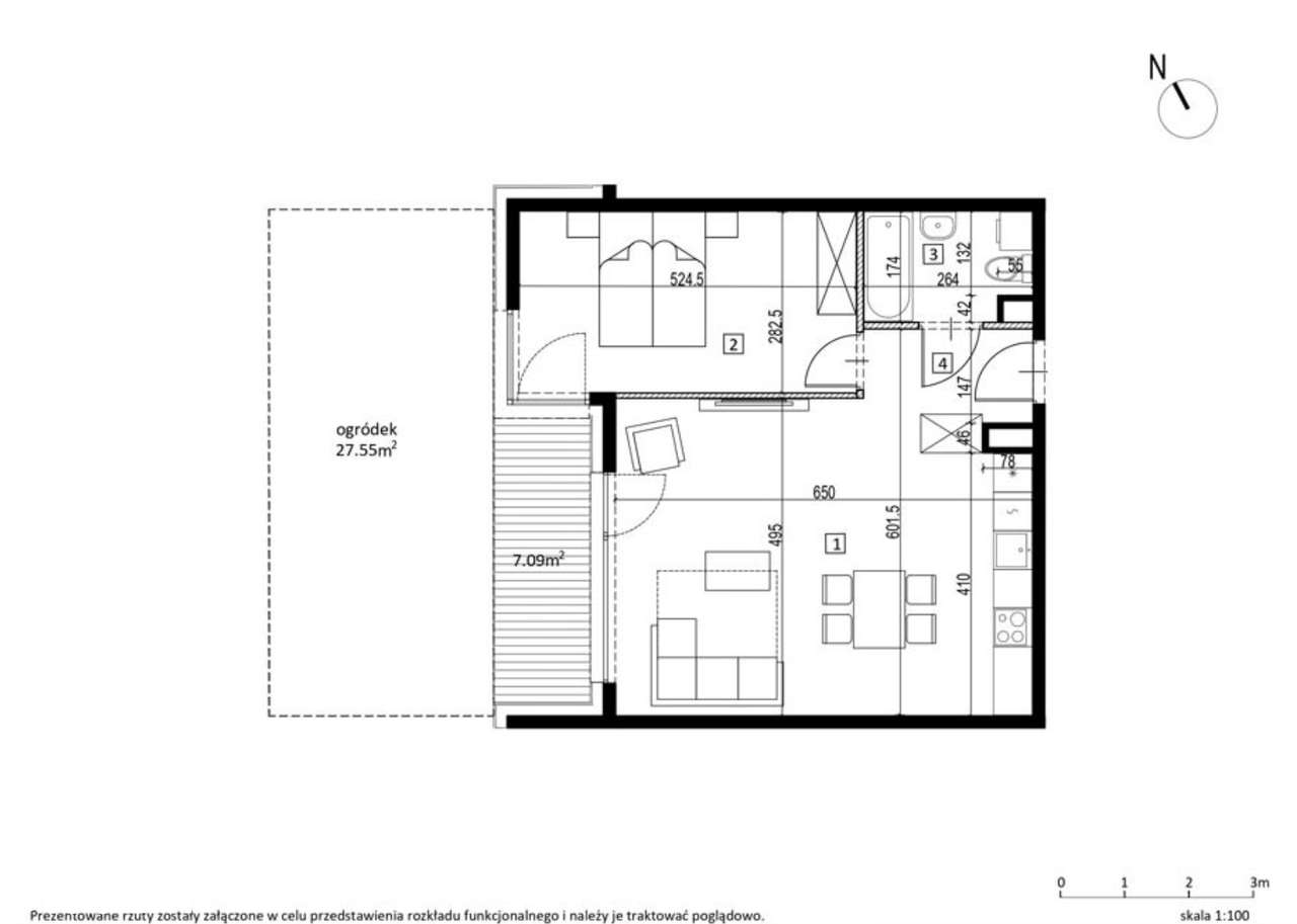 Wojszyce, kameralny budynek | 2 pok, 53 m2 | zielony ogródek  34,6 m2-2
