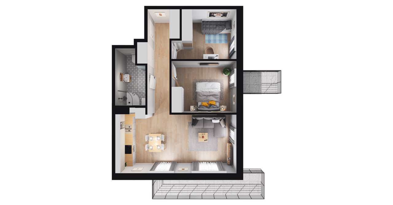 BrickHouse | mieszkanie 3-pok. | A25 - Pełny obrazek: 3/9