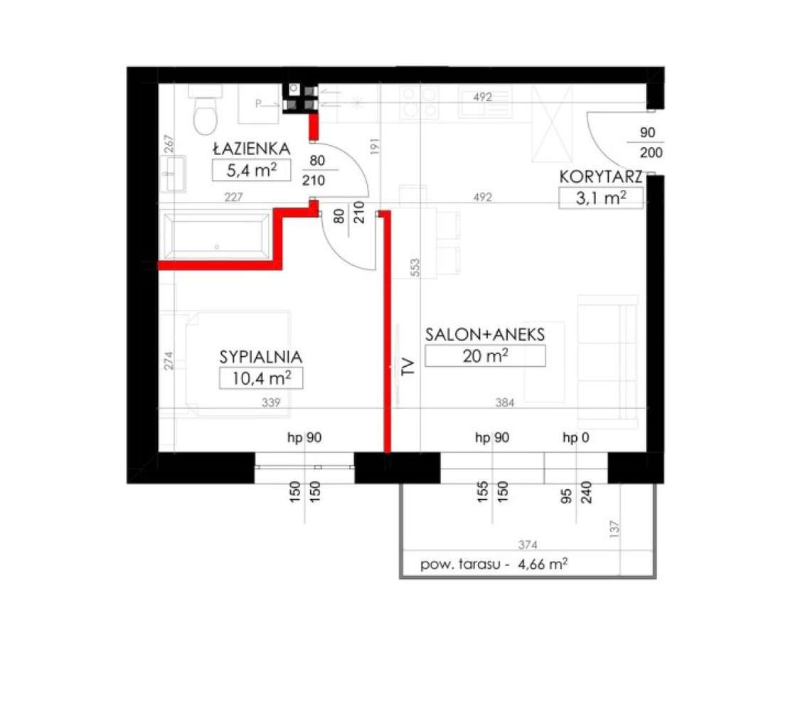 Słoneczne dwa pokoje w kameralnej inwestycji-1
