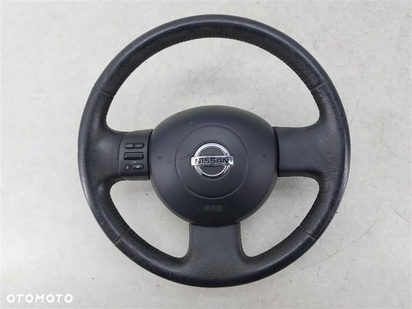 Kierownica z poduszką AIRBAG Nissan Micra K12 03-10r SKÓRA MULTIFUNKCJA - 1