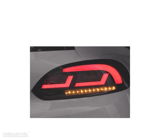 CONJUNTO DE FAROLINS VW SCIROCCO III 08-14 CARDNA COM INDICADORE LED DINÂMICO VERMELHO FUMADO - 2