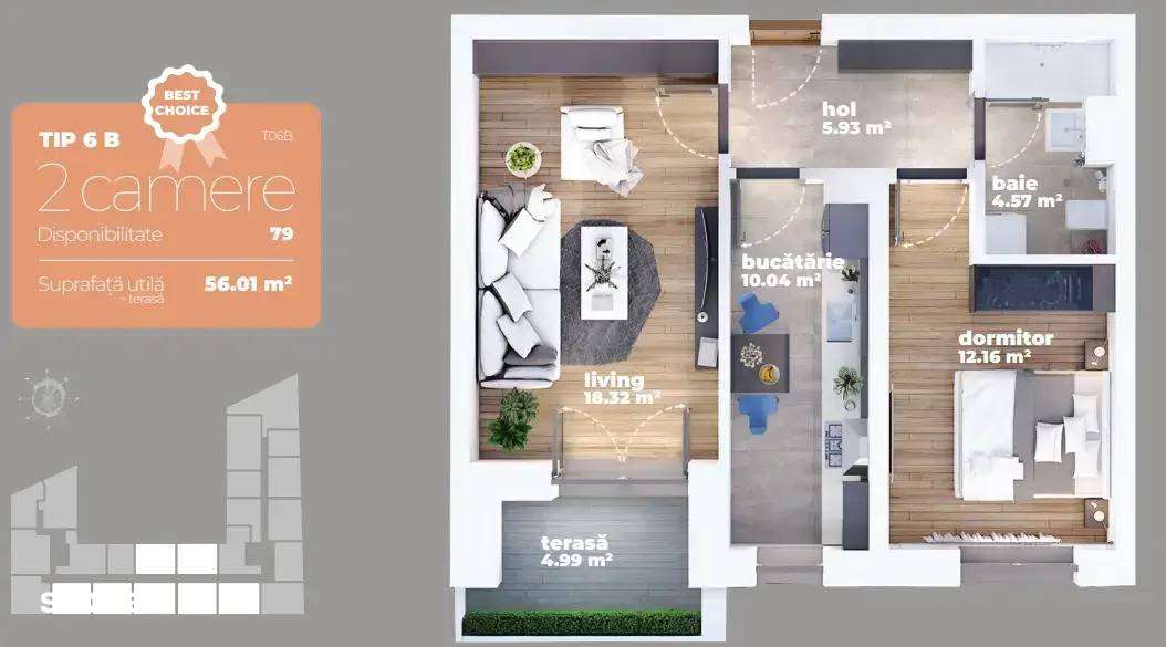 2 Camere Decomandat aproape de finalizare - Zona 1 Decembrie-1