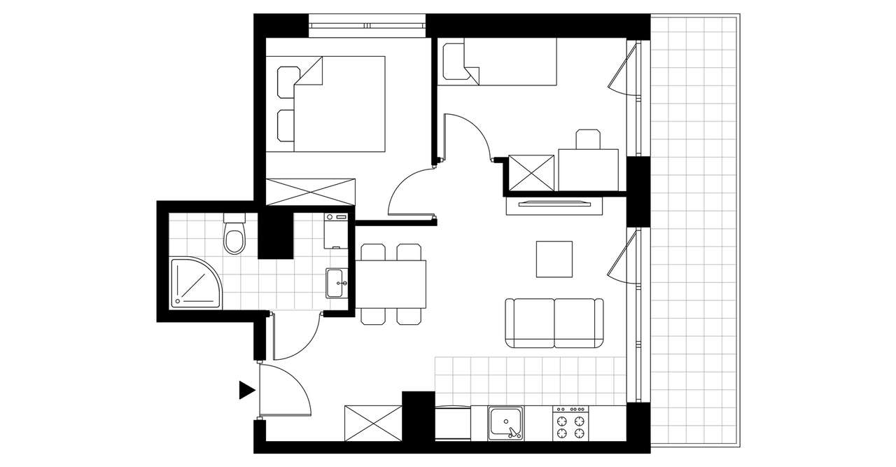 3-pokojowe mieszkanie 41m2 + balkon Bez Prowizji - Pełny obrazek: 3/8
