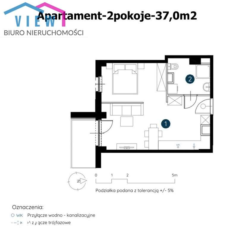 2pokoje/Wykończenie w cenie/Inwestycyjne - Pełny obrazek: 2/3
