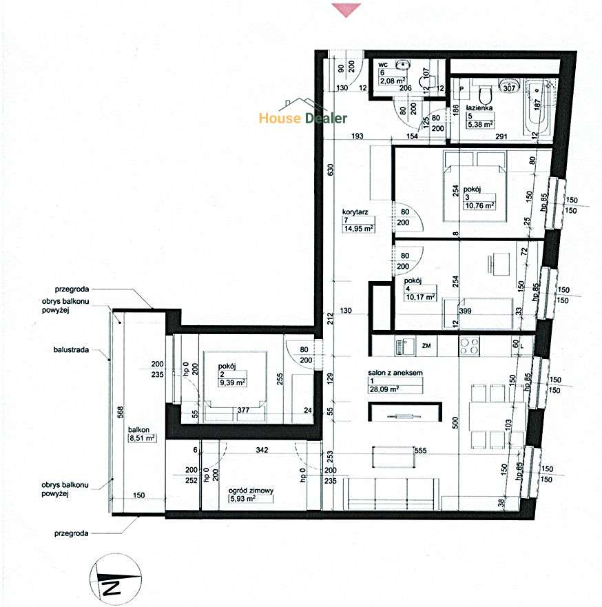 Ogromne mieszkanie 4 pokoje 81m2 Ogród Zimowy-2