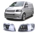 FARÓIS LUZ DIURNA LED PARA VOLKSWAGEN VW T5 03-10 FUNDO PRETO - 1