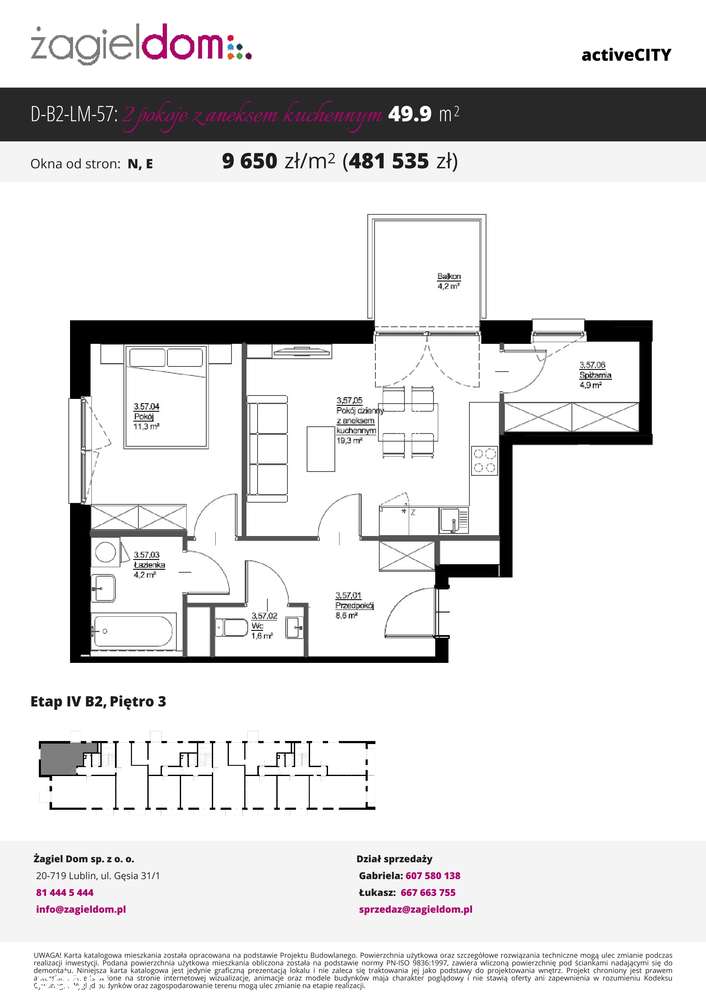 Active City | mieszkanie 2-pok. | B2_3_57 - Pełny obrazek: 2/7