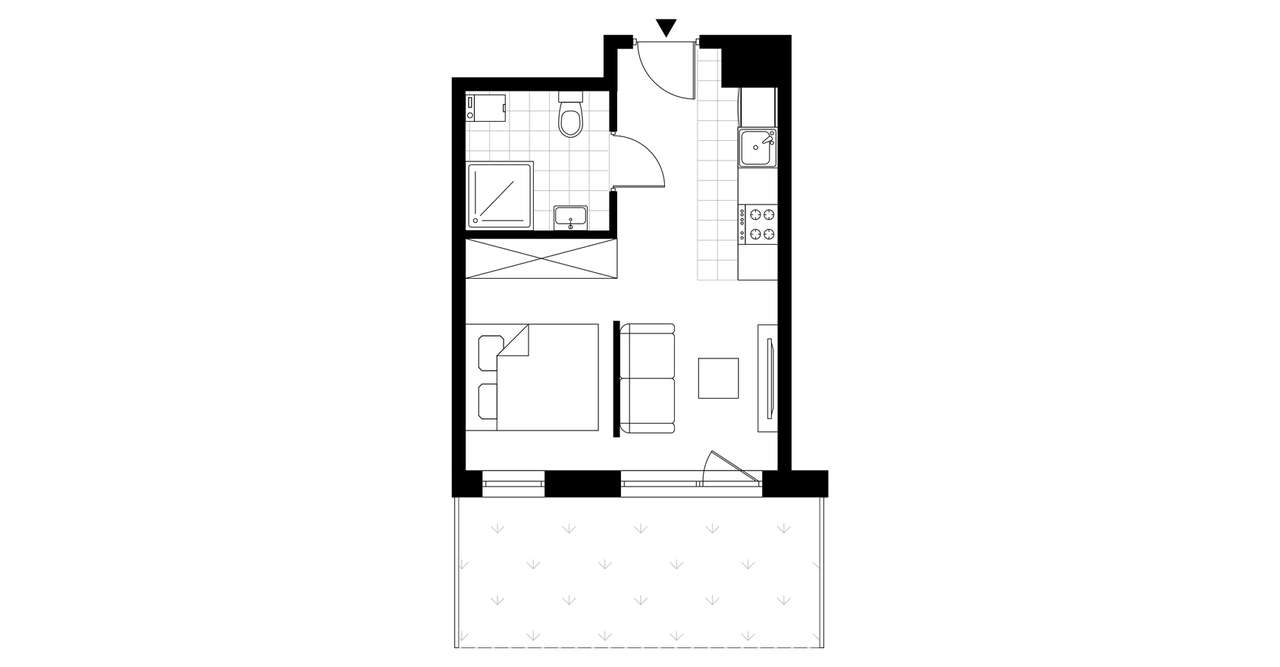 1-pokojowy apartament inwestycyjny 25m2 + ogródek - Pełny obrazek: 3/8