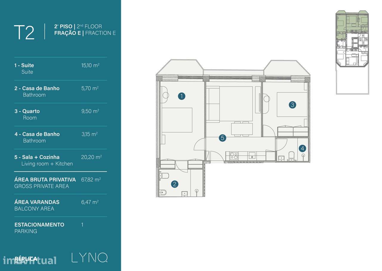 Apartamento T2 Novo com Varanda e Garagem - Grande imagem: 5/27