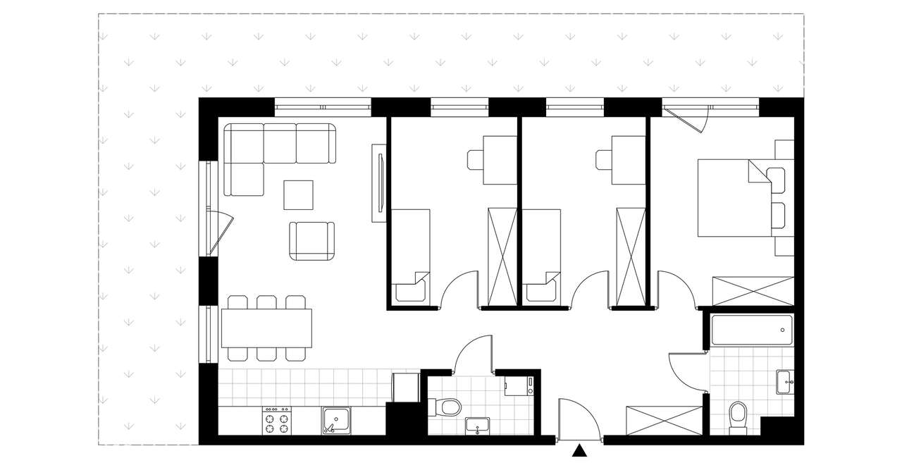 4-pokojowe mieszkanie 75m2 + ogródek Bezpośrednio - Pełny obrazek: 3/8