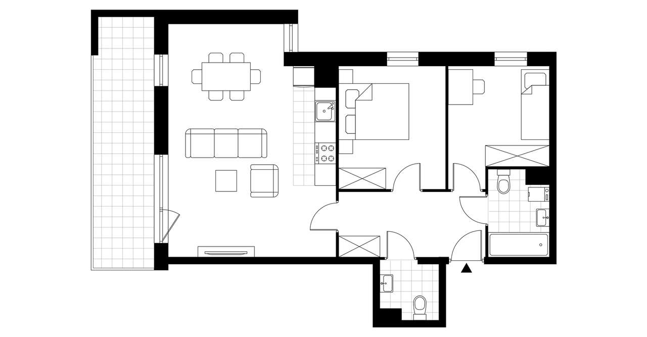 3-pokojowe mieszkanie 62m2 + balkon Bezpośrednio - Pełny obrazek: 4/7