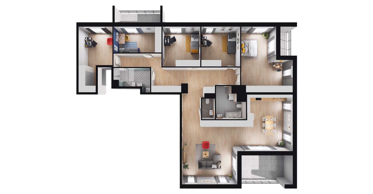 6-pokojowe mieszkanie 163m2 + 3 loggie - Pełny obrazek: 2/8