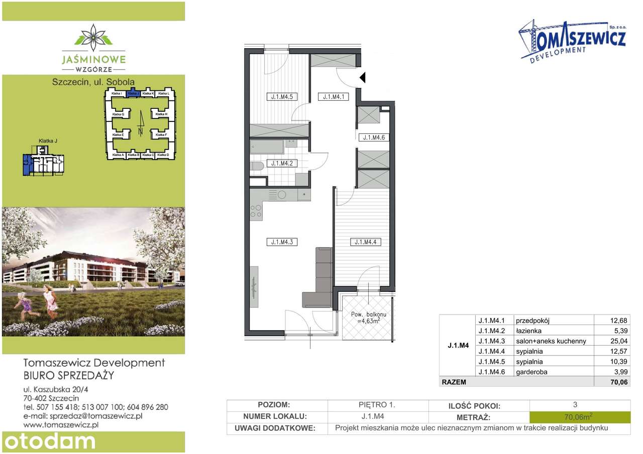 Jaśminowe Wzgórze | mieszkanie 3-pok. | J1M4 - Pełny obrazek: 2/7