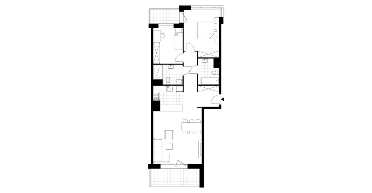 3-pokojowe mieszkanie 71m2 + 2 balkony - Pełny obrazek: 3/6