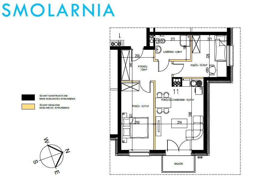 "Nowa Smolarnia" 55 m2 3 pok.-1