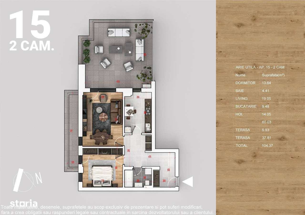 2 camere | metrou 15 min  | 2 AC incluse | pompa caldura | 104 mp - Imagine principală: 3/14