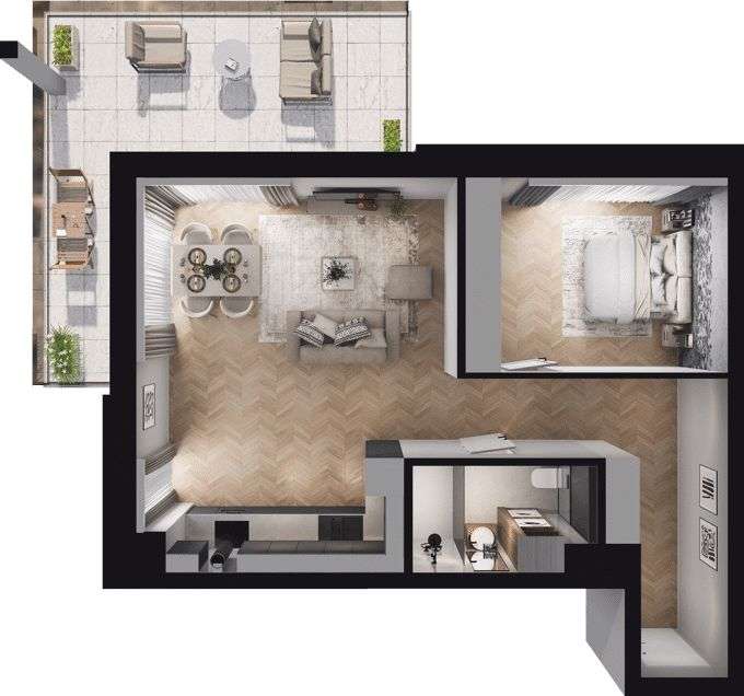 Ville Garden | mieszkanie 2-pok. | C.25 - Pełny obrazek: 4/10