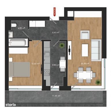 Apartament 2 camere SPAZIO RESIDENCE - comision 0%