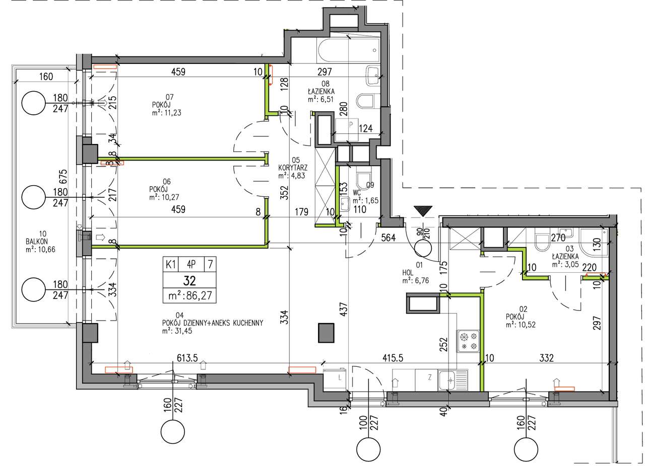 4 + widna Kuchnia / 5 pokoi z aneksem / Dla Rodziny / balkon 10,66 m2-6