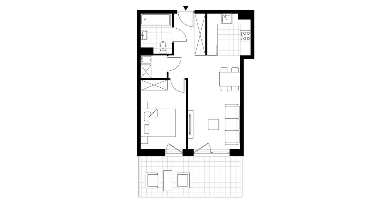2-pokojowe mieszkanie 43m2 + taras Bez Pośredników - Pełny obrazek: 3/8
