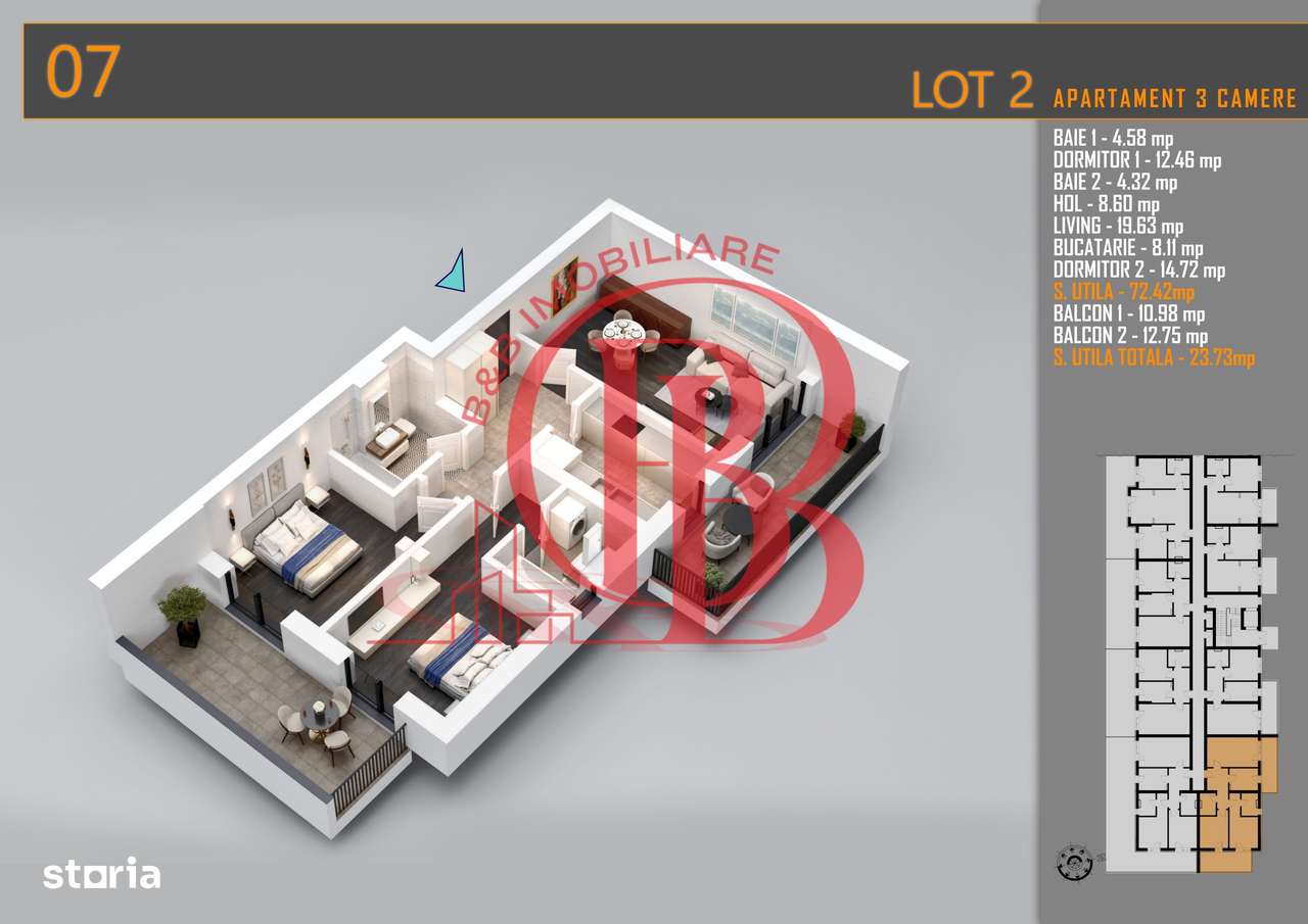 Apartament 3 camere Decomandat Titan Th. Pallady-Sector 3