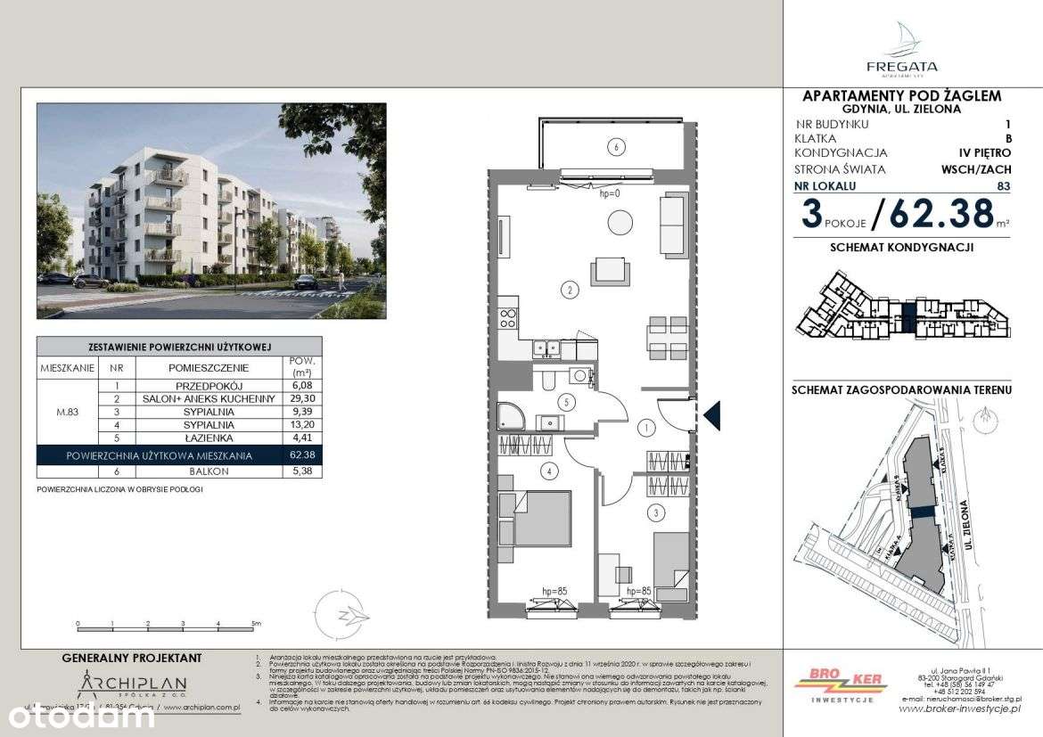 3-pokojowe mieszkanie 62m2 + balkon Bez Prowizji - Pełny obrazek: 2/5