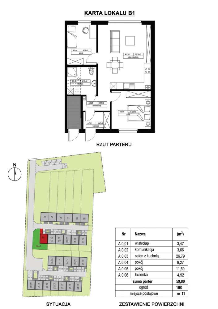 Mieszkanie parterowe 3 pokoje z dużym ogródkiem i miejscem postojowym-3