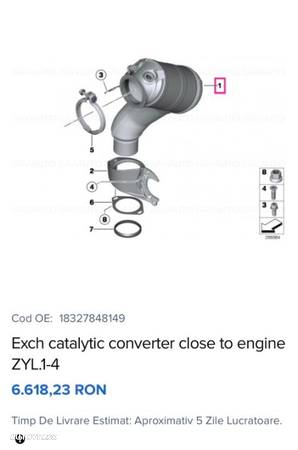 set catalizatoate bmw M5 f10 M6 560hp. benzina originale perfect funcționale 65000km. 4.4 biturbo - 3