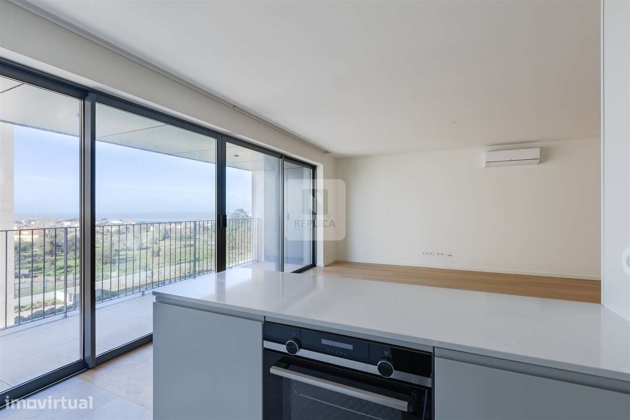 T3 com Varanda Vistas Mar Canidelo | T3 Gaia | Apartamento Le Parc-1