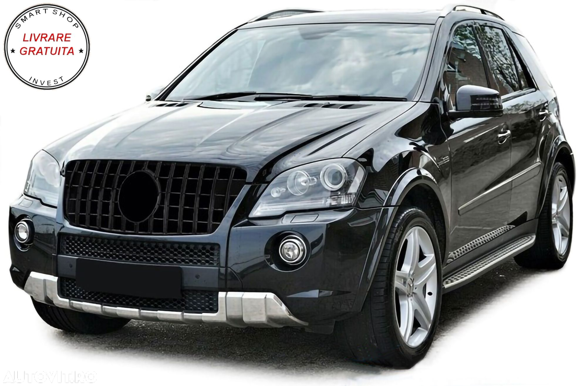 Grila centrala compatibila cu Mercedes ML W164 Facelift (07.2008-2011) Negru GTR P- livrare gratuita - 4