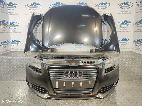 FRENTE COMPLETA AUDI A3 8P 8P3 2.0TDI DIESEL SLINE S-LINE RESTYLE FASE 3 CAPOT PARACHOQUES GUARDA-LAMAS OTICAS FRENTE FIBRA/CHAPA RADIADOR VENTILADOR REFORÇO - 1