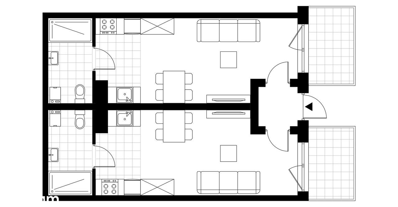 2-pokojowy apartament inwestycyjny 53m2 + 2 tarasy - Pełny obrazek: 3/6