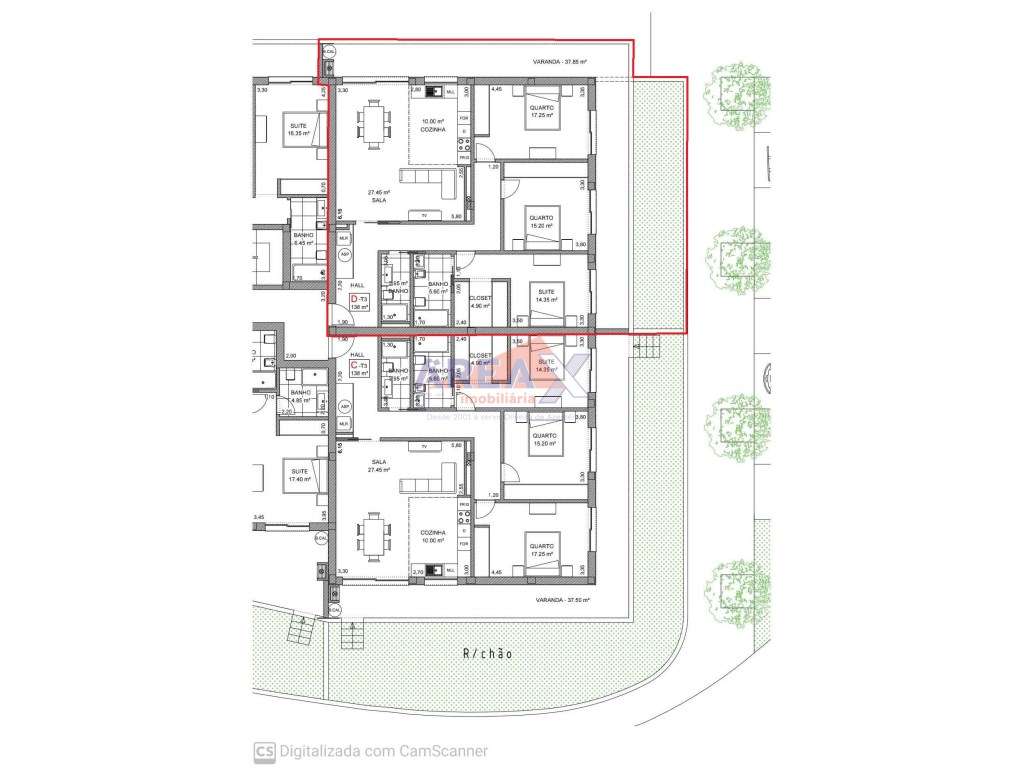 FRAÇÃO D - T3 rés do chão - varanda com 37,85m2 - lugar de garagem ... - Grande imagem: 3/21