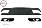 Difuzor Bara Spate cu Ornamente Mercedes C-Class W205 (2014-2020) C63 Design Negru- livrare gratuita - 1