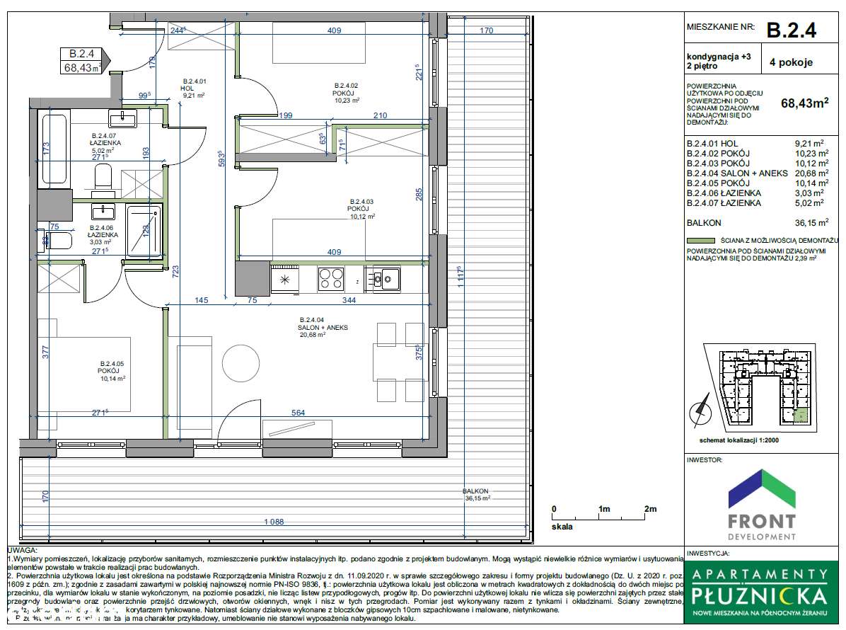 4 pokoje w nowym budownictwie z balkonem o pow. 36,15m2-1