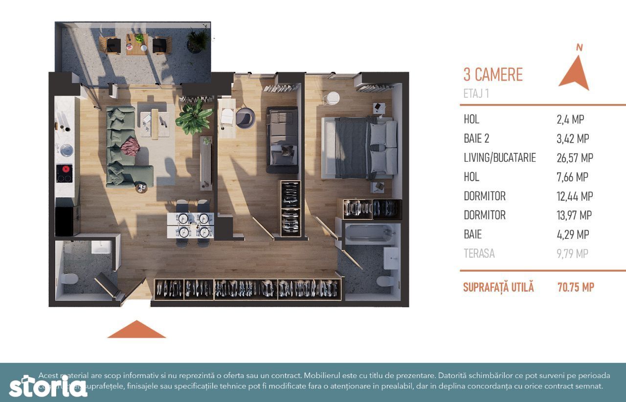 DEZVOLTATOR Hexagon vand Apartament 3 camere imobil nou ZENIA
