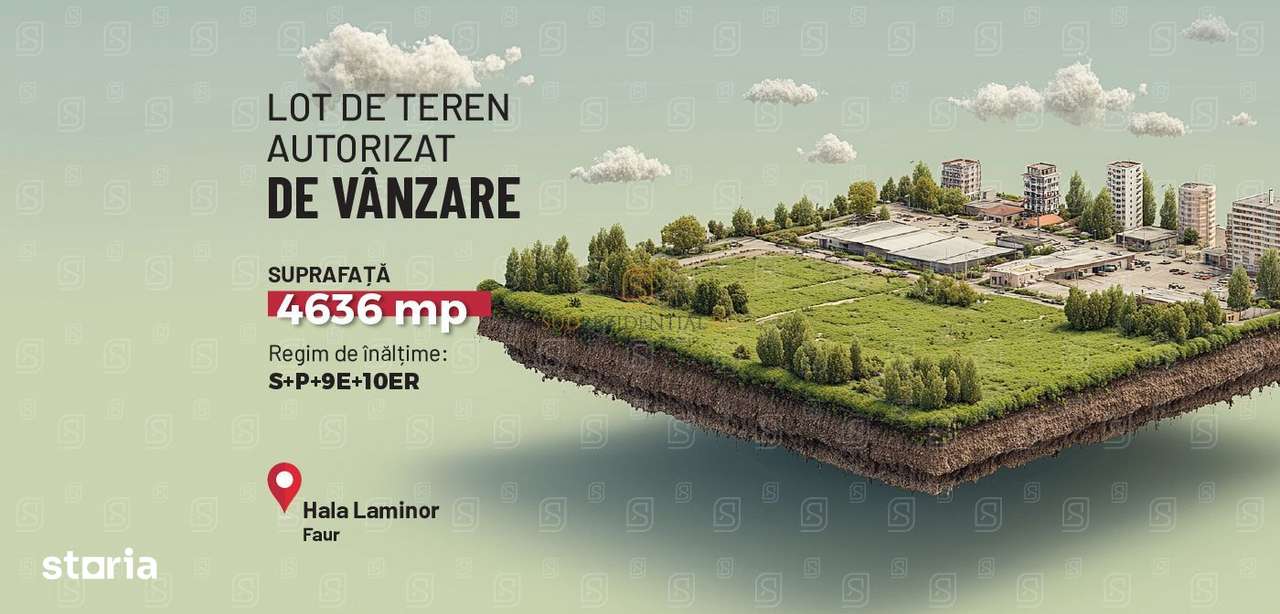 Teren cu autorizatie S+P+9+10R, zona Faur – Hala Laminor, Sector 3-4