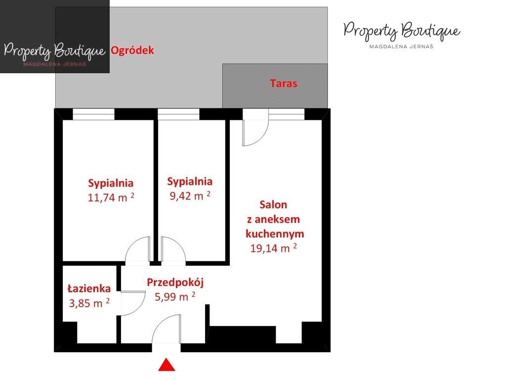 Trzy pokoje z ogródkiem i opcją zakupu 2 miejsc postojowych w hali-15
