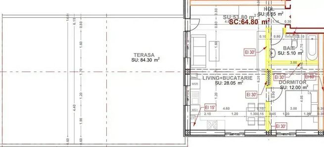 2 Camere finalizat cu terasa semi-mobilat, Theodor Pallady-9