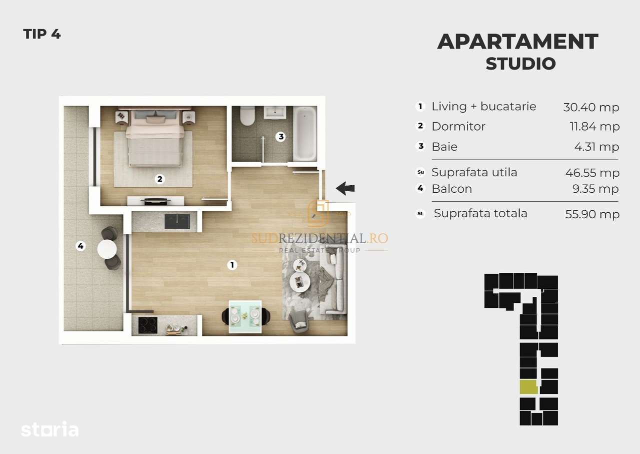 Apartament tip studio, bucatarie mobilata, acces metrou Berceni - Imagine principală: 5/13